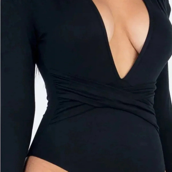 Cappella  WOMEN'S BLACK BODYSUIT  NWT - Picture 3 of 7